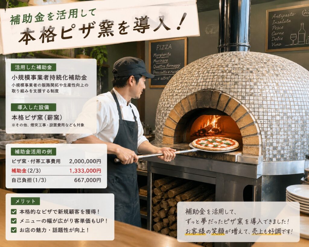 補助金でピザ窯導入